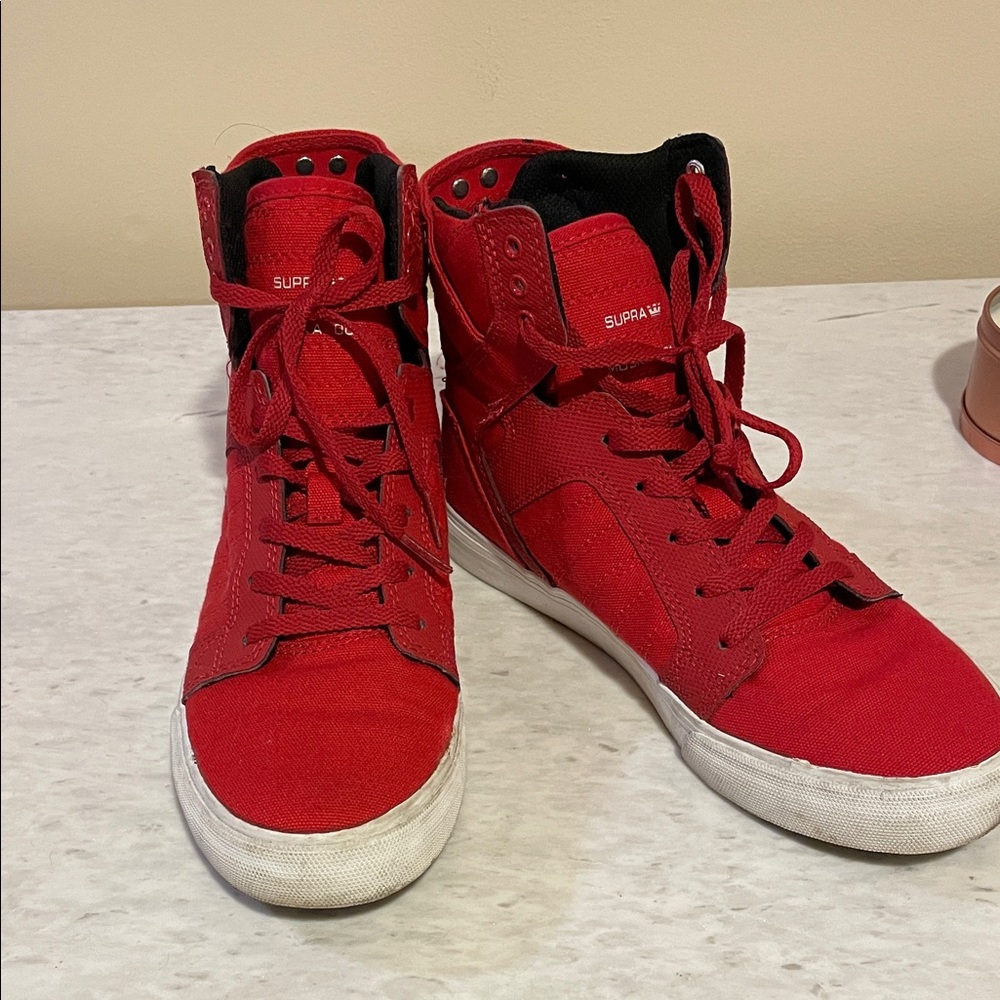 Supra Red High-Top Sneakers